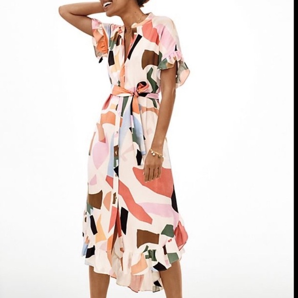 Anthropologie Corey Lynn Calter SoHo Dress Abstract Colorful Size Small Petite - Picture 1 of 8